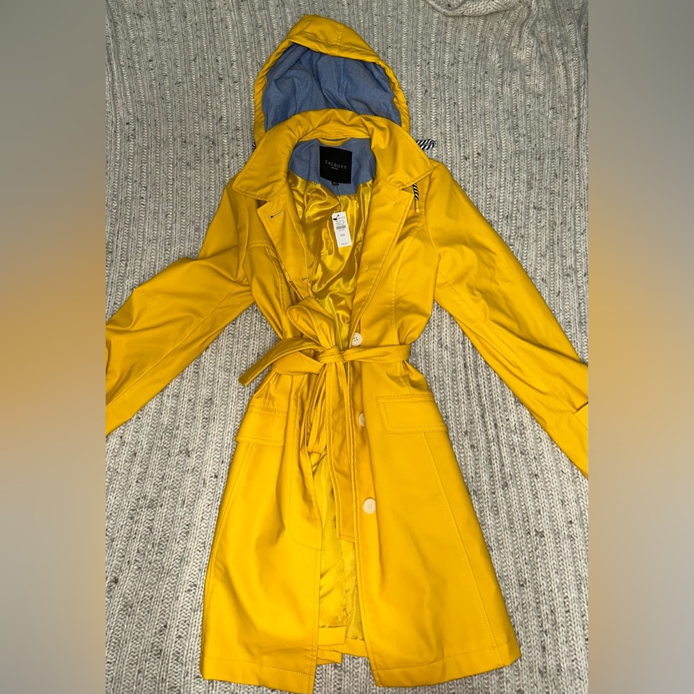 Talbots Petite Long Hooded Trench Coat-  NEVER WORN